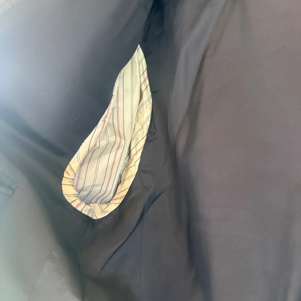 Lauren Ralph Lauren Blazer Men 46R Navy Gray Check Wool Sport Coat Pure New Wool